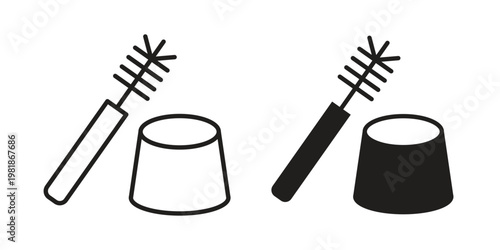 Toilet brush icon and symbol. Vector icon editable set