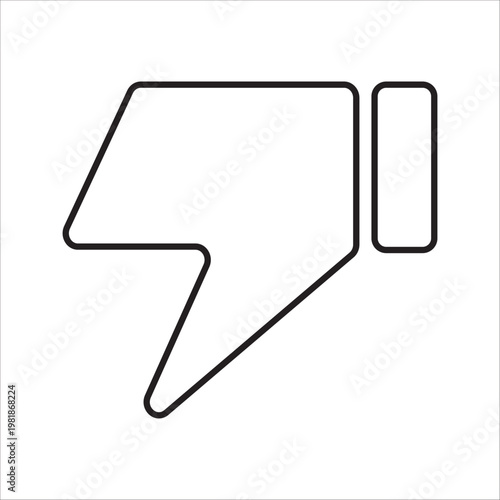 Thumbs up and down outline icons. Dislike gesture symbol on a white background.
