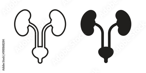 Urology icon and symbol. Vector icon editable set