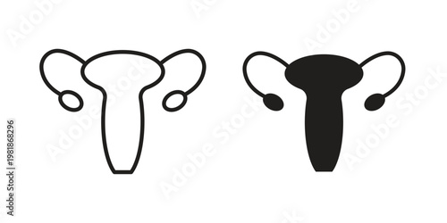 Uterus icon and symbol. Vector icon editable set