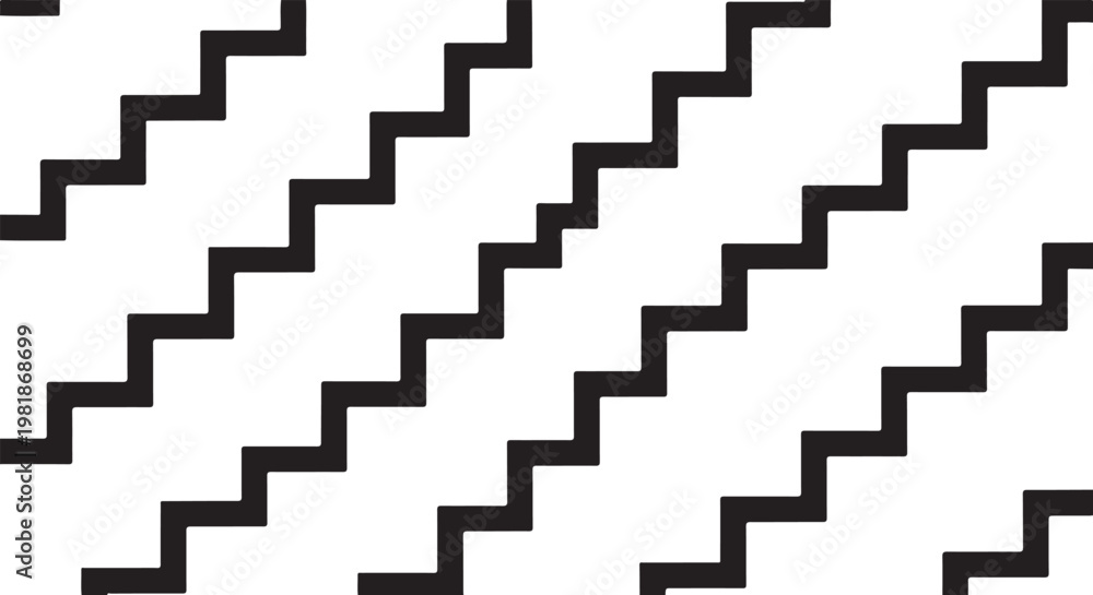 Fototapeta premium Geometric zigzag patterns, black and white seamless textures, abstract backgrounds, vector designs