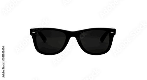 Vector illustration of classic black wayfarer sunglasses on a transparent background