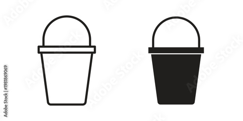 Water bucket icon and symbol. Vector icon editable set