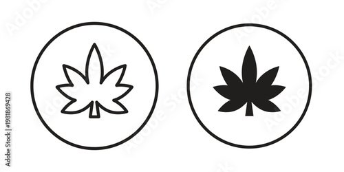Weed icon and symbol. Vector icon editable set