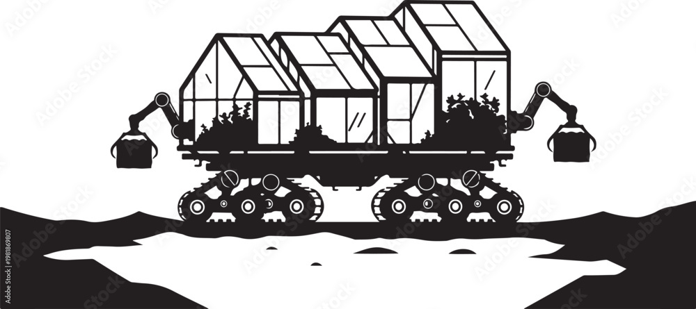 Obraz premium Industrial mining vehicle, heavy machinery, excavator, construction equipment, vector illustration