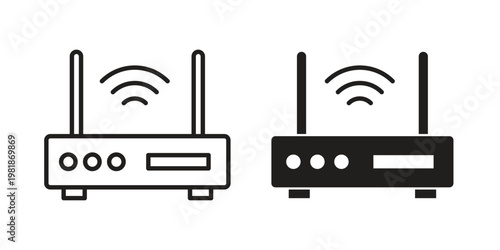 Wifi modem icon and symbol. Vector icon editable set