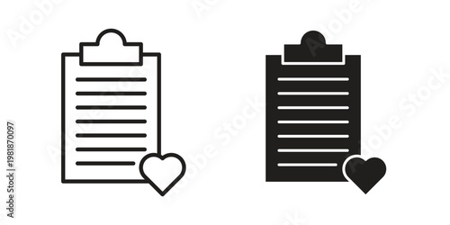 Wish list icon and symbol. Vector icon editable set