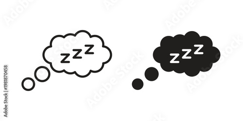 Zzz icon and symbol. Vector icon editable set