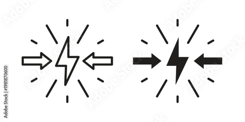 Conflict icon and symbol. Vector icon editable set