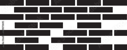 Black brick wall background, vector brickwall texture, seamless pattern, gray brick design