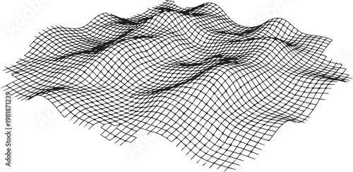 Wire mesh, metal grid texture, wavy net pattern, industrial background