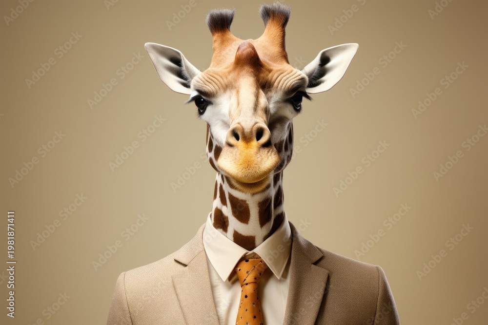 Fototapeta premium Giraffe animal wildlife portrait.
