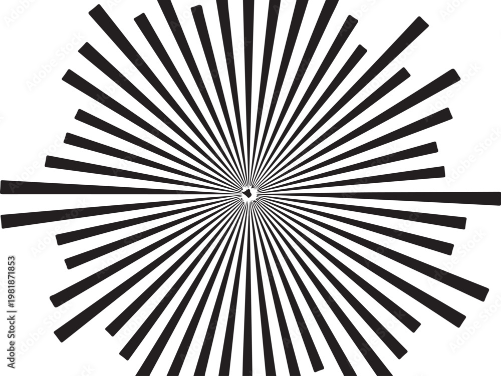 Obraz premium Geometric, optical illusion, black and white, abstract pattern, vector design element