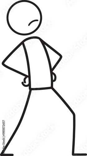 Stick figure with hands on hips looking annoyed or frustrated