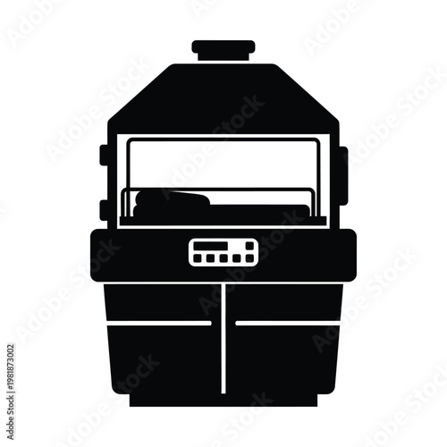 Medical infant incubator silhouette vector icon, neonatal intensive care unit equipment, hospital baby warmer for newborn health, pediatric nursery life support machine