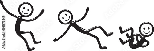 Set of stick figures in various poses