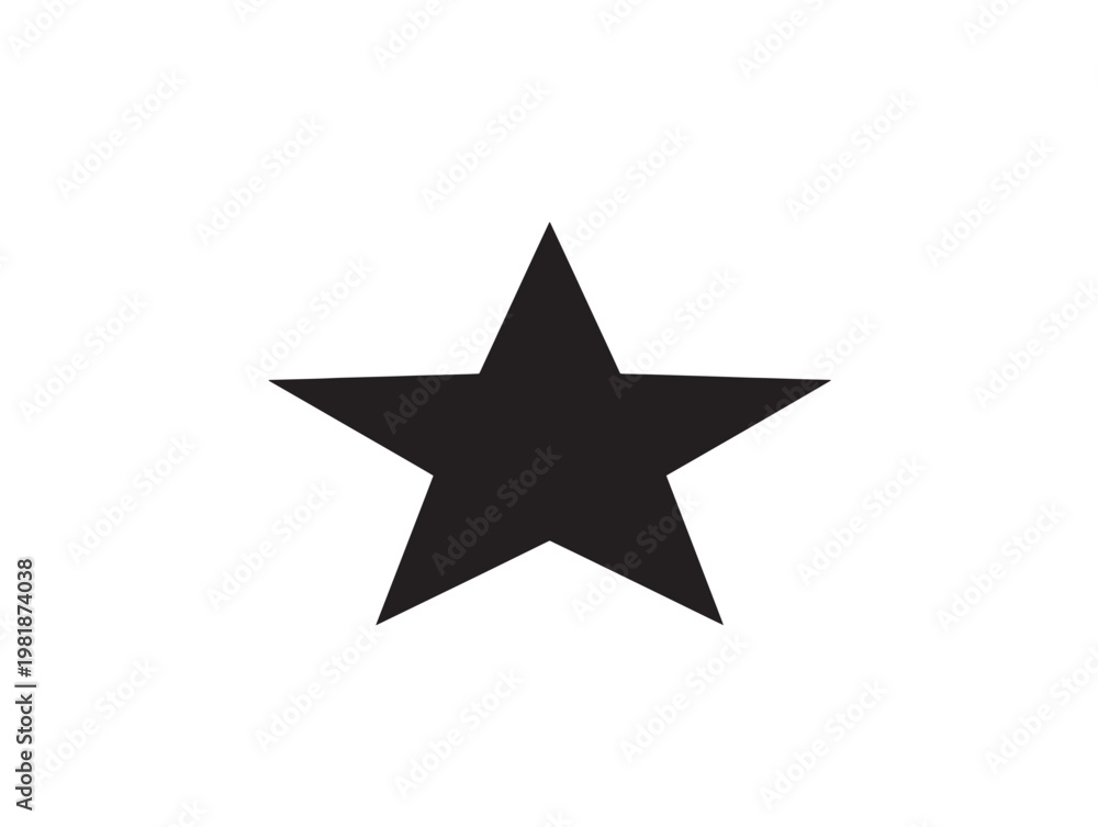 Obraz premium black five-pointed star icon flat design vector illustration