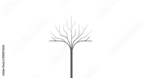 bare tree, minimalist icon, simple branch, line art