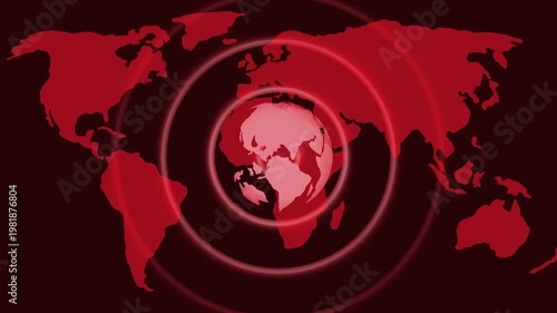 Stylized world map with glowing effect background animation