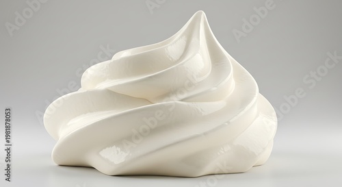 Pristine White Cream Swirl - A Sculptural Dollop in Soft Studio Lighting.