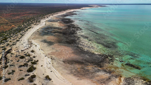 Tableau sur toile Drone photography of Hamelin Pool Shark Bay WA featuring unique marine formation