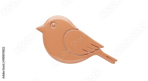 Simple, Pastel-Colored Wooden Bird Ornament.