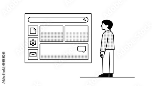 Self service help center FAQ and automated response vector illustration