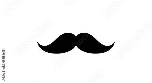 Bold black mustache silhouette centered on white.