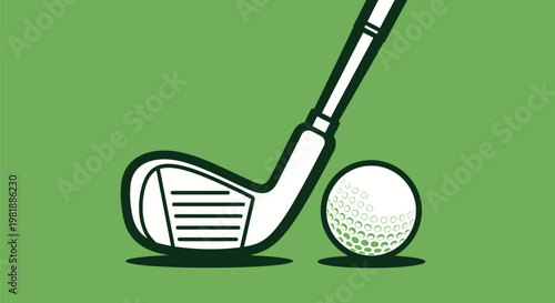 Golf club with golf ball ready for swing.