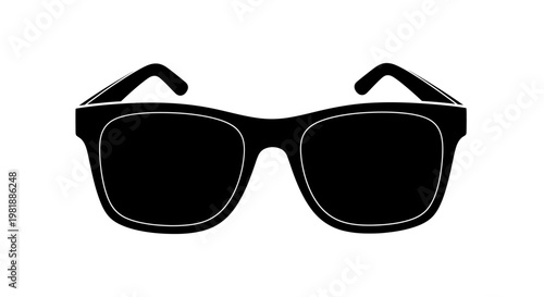 Classic Black Sunglasses Silhouette Minimalist Eyewear.