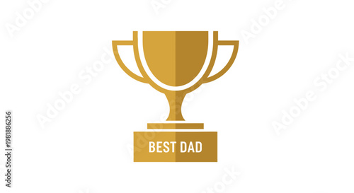 Golden Trophy Award With Best Dad Plaque.