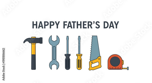 Vibrant Hand Tools Collection With Hammer Wrench Pliers Screwdriver.