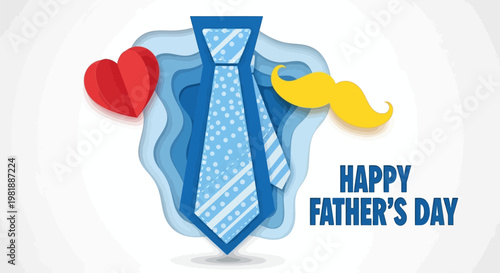 Blue Dress Shirt with Tie and Mustache Theme.