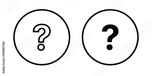 Doubts button icon in black and white color. Solid and linear icons