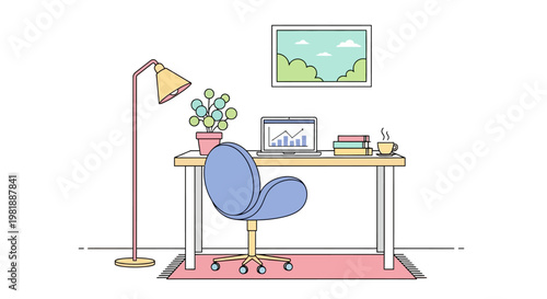 Office Chair with Blue Cushion Furniture.