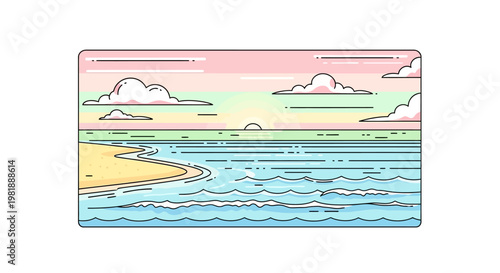 Waves on a sandy beach shore.