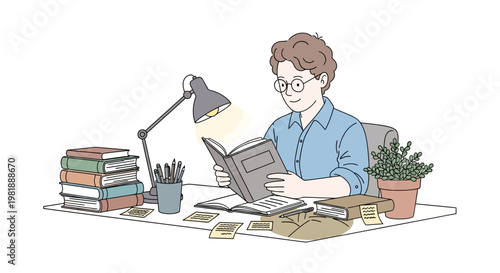 Man sitting at desk with laptop.