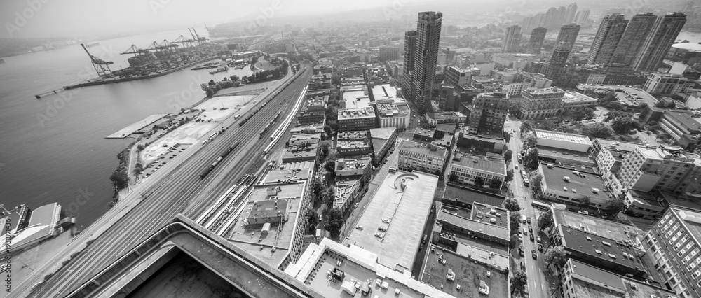 Fototapeta premium Vancouver amazing aerial city view from a high vantage point