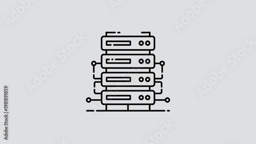 Digital server rack symbol – Ideal for database management, web hosting, or network engineering themes.