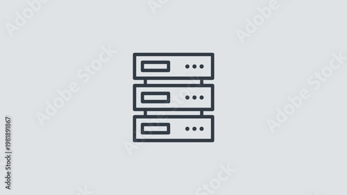 Minimalist server rack icon – Perfect for cloud hosting, data center infrastructure, or IT service content.