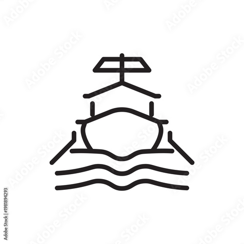 Ship stabilizer icon symbolizing maritime balance, representing vessel hardware, fin control tools, roll damping gear, anti-roll systems, and industrial maritime engineering for transport stability.