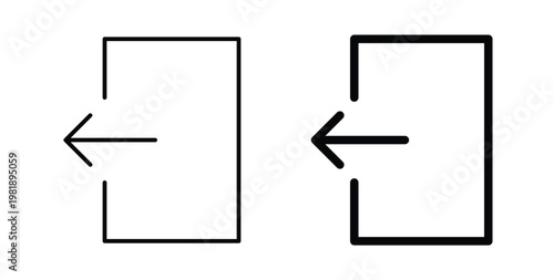 Log out icon in black and white color. Solid and linear icons