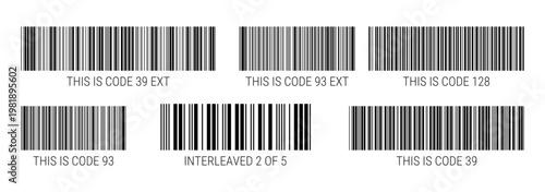 Set of different number codes on isolated background. Vector illustration