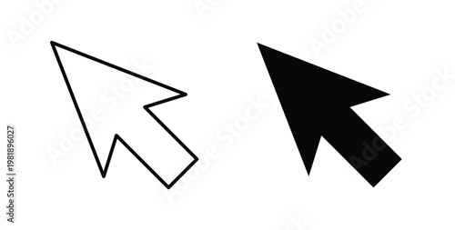 Mouse icon in black and white color. Solid and linear icons