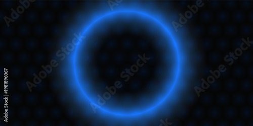 A dark blue background with a glowing blue halo effect. The background is smooth and gradient, with blue radiating from the center. Gradient aesthetic. Blue background with copy space.