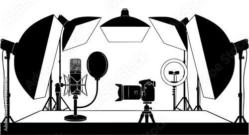 Studio Setup Vector – Content Creation Workspace Set