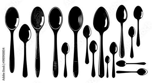 Spoon Material Vector – Wooden & Metal Utensil Set