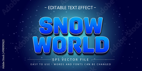 Snow World Blue Winter 3D Text Effect