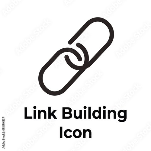 A black link building icon Vector