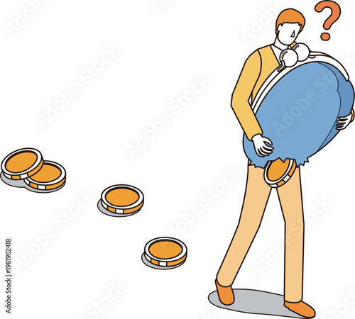 お金がたまらない男性